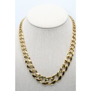 Vintage Monet Gold Link Necklace 18" Chunky Chain Statement Signed